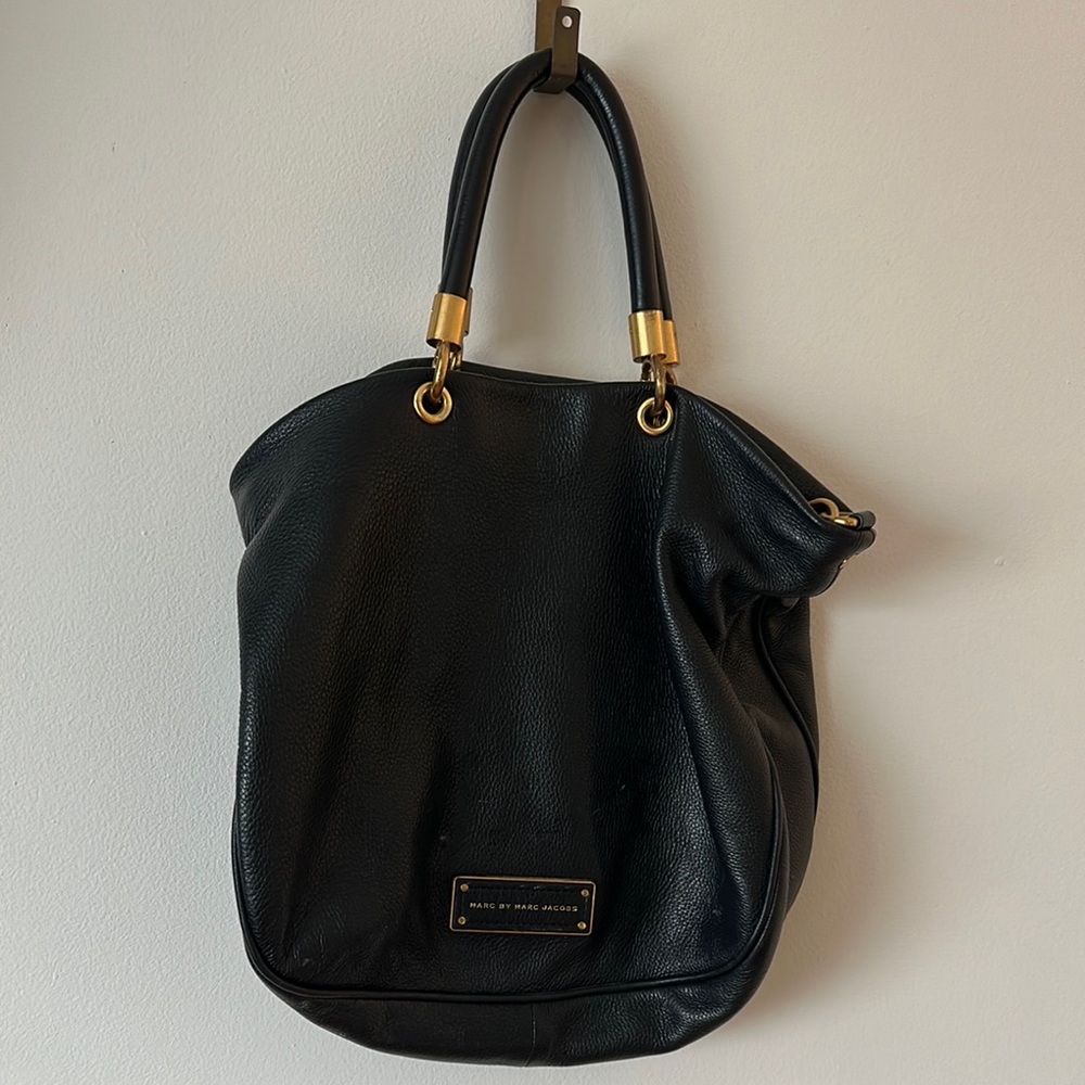 Marc Jacobs Black Leather Tote Bag